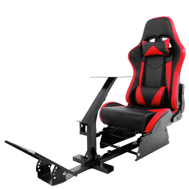 Gaming chair with wheel and online pedals